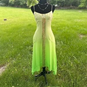 NWT Y2K BCBGMAXAZRIA Green Sequined Dress